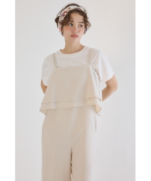 RODEO CROWNS WIDE BOWL（ロデオクラウンズワイドボウル）の「フリルサロペット（つなぎ/オールインワン・レディース・オレンジ/アイボリー/ブラック・FREE）」の4枚目の写真