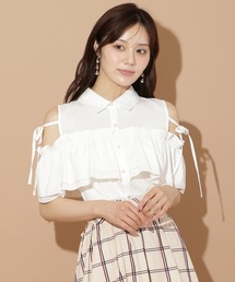 ナローリボンオフショルブラウス