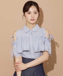 ナローリボンオフショルブラウス