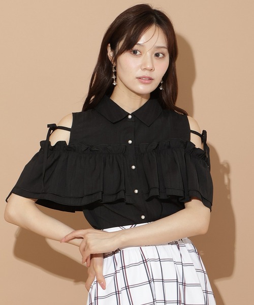 WILLSELECTION（ウィルセレクション）の「ナローリボンオフショルブラウス（シャツ/ブラウス・レディース・ブラック系その他/ホワイト系その他/ベージュ系その他/ブルー系その他・FREE）」の15枚目の写真