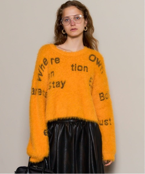 【たー】Shaggy Logo Knit Tops Shaggy Logo Knit Tops