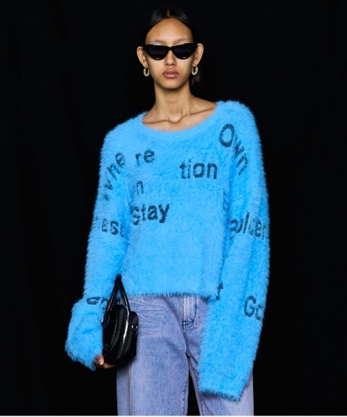 Shaggy Logo Knit Tops/シャギーロゴニット（ニット/セーター