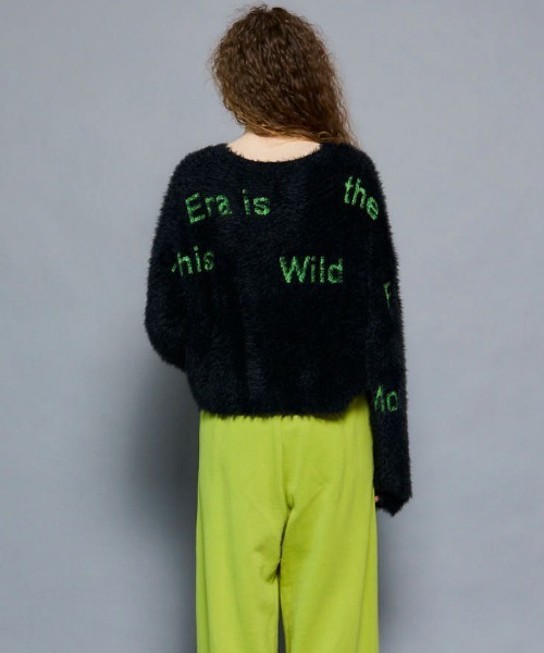 MAISON SPECIAL(メゾンスペシャル)の「Shaggy Logo Knit Tops/シャギーロゴニット(ニット/セーター・レディース・ブルー/オレンジ/ブラック・FREE)」の10枚目の写真