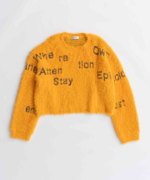 Shaggy Logo Knit Tops/シャギーロゴニット（ニット/セーター