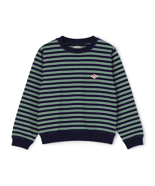 DANTON（ダントン）の「KIDS'  LONG SLEEVE SWEAT T-SHIRT STRIPE（Tシャツ/カットソー・キッズ・ブルー系その他5/ベージュ系その他・115/125/135/105）」の2枚目の写真