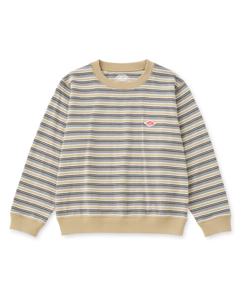 DANTON（ダントン）の「KIDS'  LONG SLEEVE SWEAT T-SHIRT STRIPE（Tシャツ/カットソー・キッズ・ブルー系その他5/ベージュ系その他・115/125/135/105）」の7枚目の写真