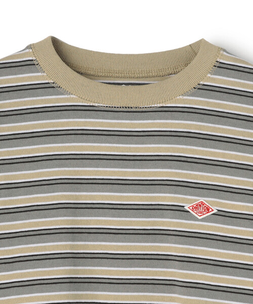 DANTON（ダントン）の「KIDS'  LONG SLEEVE SWEAT T-SHIRT STRIPE（Tシャツ/カットソー・キッズ・ブルー系その他5/ベージュ系その他・115/125/135/105）」の3枚目の写真