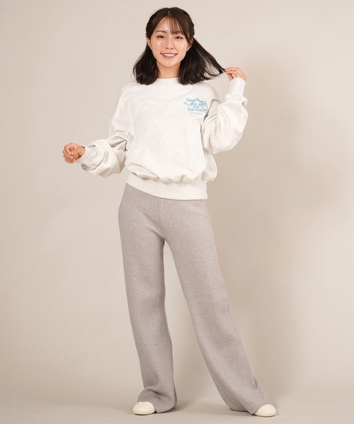 ムラサキスポーツ(ムラサキスポーツ)の「RIKKA FEMME/リッカファム リブニットパンツ ロングパンツ ロンパン RF25FW14(その他パンツ・レディース・ブラウン/ベージュ/グレー・FREE)」の7枚目の写真