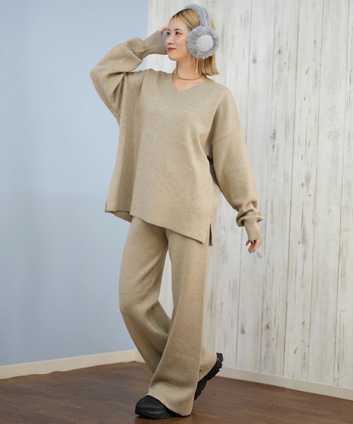 ムラサキスポーツ(ムラサキスポーツ)の「RIKKA FEMME/リッカファム リブニットパンツ ロングパンツ ロンパン RF25FW14(その他パンツ・レディース・ブラウン/ベージュ/グレー・FREE)」の22枚目の写真