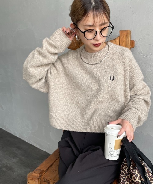 Burberry♡ ウール半袖ニット　ワンポイント刺繍 WEB先行予約】[FRED PERRY/フレッドペリー] ワンポイントロゴ