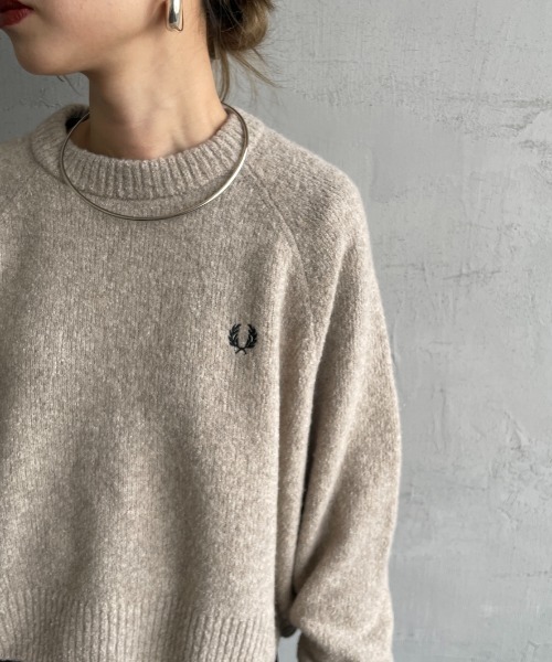 FRED PERRY ベージュ クルーネック セーター JP S FRED PERRY(フレッドペリー)Mens Classic Crew Neck Jumper