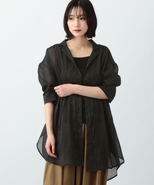natural by clip》シアーリネンリボンチュニック ※19入荷待ち