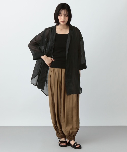 natural by clip》シアーリネンリボンチュニック ※19入荷待ち
