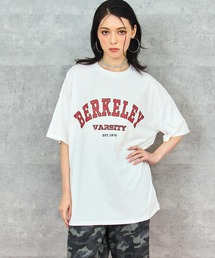 かすれ カレッジ プリント Tシャツ