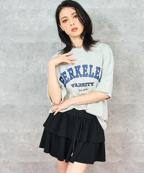 ANAP(アナップ)の「かすれ カレッジ プリント Tシャツ(Tシャツ/カットソー・レディース・ブラウン/ホワイト/ライトグレー・FREE)」の7枚目の写真