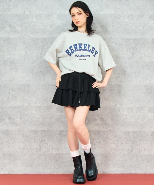 ANAP(アナップ)の「かすれ カレッジ プリント Tシャツ(Tシャツ/カットソー・レディース・ブラウン/ホワイト/ライトグレー・FREE)」の8枚目の写真