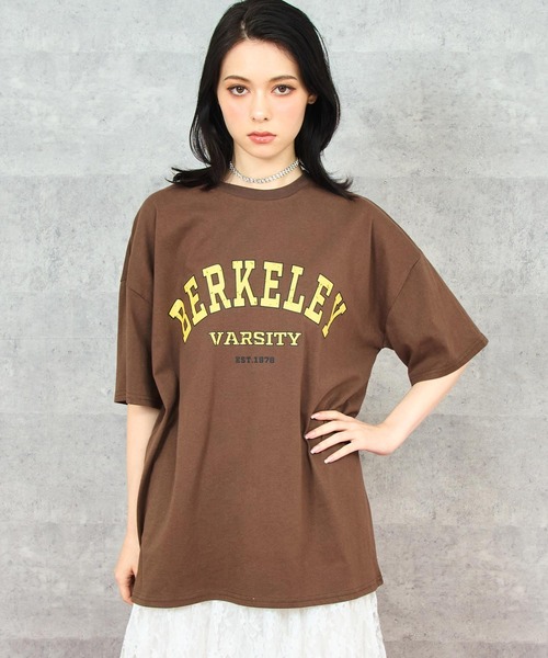 ANAP(アナップ)の「かすれ カレッジ プリント Tシャツ(Tシャツ/カットソー・レディース・ブラウン/ホワイト/ライトグレー・FREE)」の10枚目の写真