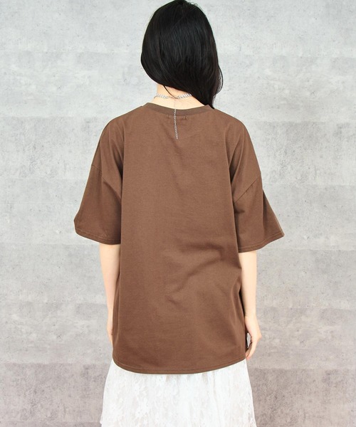 ANAP(アナップ)の「かすれ カレッジ プリント Tシャツ(Tシャツ/カットソー・レディース・ブラウン/ホワイト/ライトグレー・FREE)」の12枚目の写真