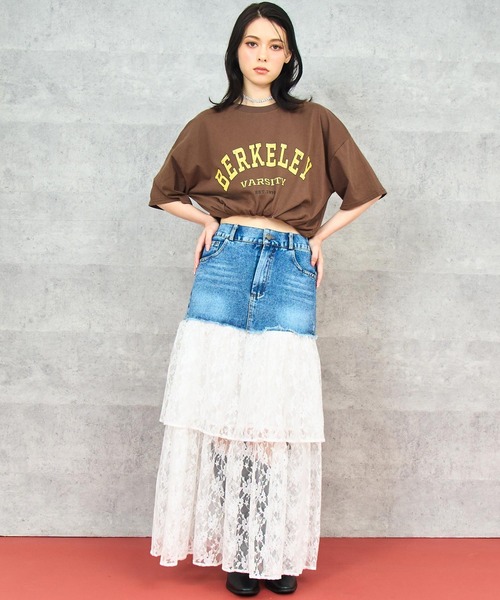 ANAP(アナップ)の「かすれ カレッジ プリント Tシャツ(Tシャツ/カットソー・レディース・ブラウン/ホワイト/ライトグレー・FREE)」の13枚目の写真