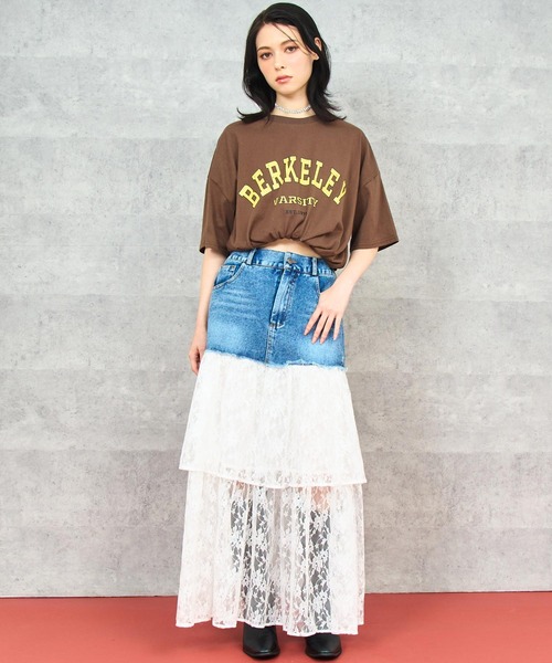 ANAP(アナップ)の「かすれ カレッジ プリント Tシャツ(Tシャツ/カットソー・レディース・ブラウン/ホワイト/ライトグレー・FREE)」の14枚目の写真