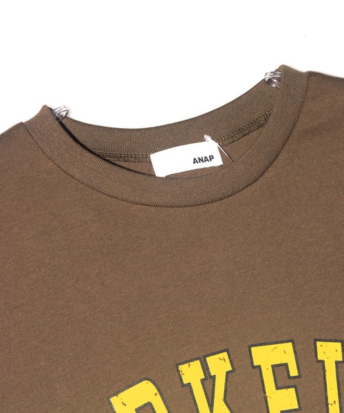 ANAP(アナップ)の「かすれ カレッジ プリント Tシャツ(Tシャツ/カットソー・レディース・ブラウン/ホワイト/ライトグレー・FREE)」の18枚目の写真