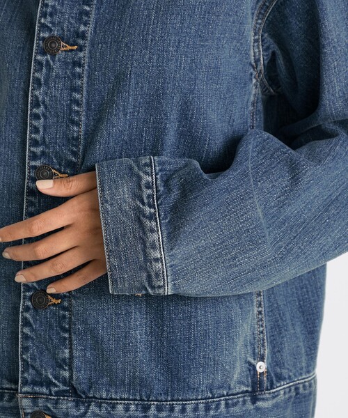 【最終お値下げ】LOHEN デニムブルゾン セール】エッセンシャルデニム フーデットブルゾン（デニムジャケット