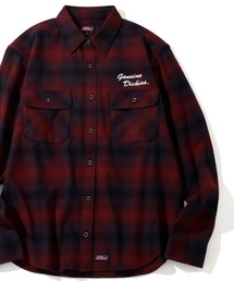 【GENUINE DICKIES/ジェニュインディッキーズ】両面起毛 チェーン刺繍 ネルチェックシャツ