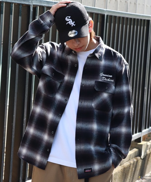 Dickies（ディッキーズ）の「【GENUINE DICKIES/ジェニュインディッキーズ】両面起毛 チェーン刺繍 ネルチェックシャツ（シャツ/ブラウス・メンズ・グリーン系その他/レッド系その他/オレンジ系その他/ブラック系その他・XL/M/L）」の22枚目の写真