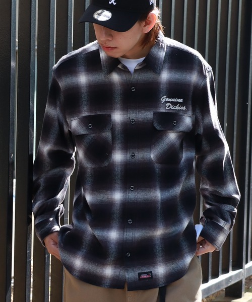 Dickies（ディッキーズ）の「【GENUINE DICKIES/ジェニュインディッキーズ】両面起毛 チェーン刺繍 ネルチェックシャツ（シャツ/ブラウス・メンズ・グリーン系その他/レッド系その他/オレンジ系その他/ブラック系その他・XL/M/L）」の18枚目の写真