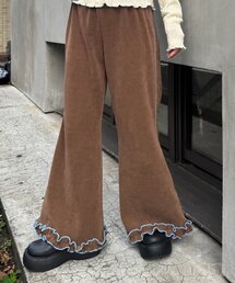 HELLO.SANFRANCISCO(ハローサンフランシスコ)の【HELLO.SANFRANCISCO/ハローサンフランシスコ】コーデュロイ裾フリルフレアパンツ(スウェットパンツ)
