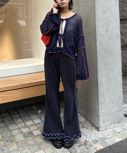 HELLO.SANFRANCISCO(ハローサンフランシスコ)の「【HELLO.SANFRANCISCO/ハローサンフランシスコ】コーデュロイ裾フリルフレアパンツ(スウェットパンツ・レディース・グリーン/ブラウン/ブラック/アイボリー・MEDIUM/SMALL)」の15枚目の写真