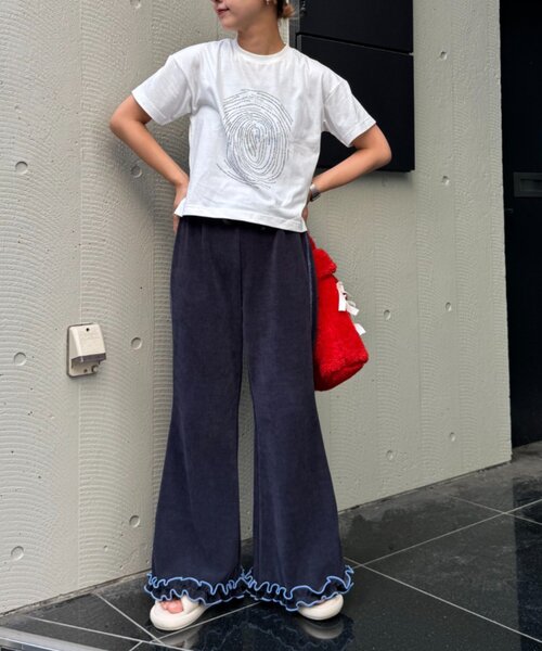 HELLO.SANFRANCISCO(ハローサンフランシスコ)の「【HELLO.SANFRANCISCO/ハローサンフランシスコ】コーデュロイ裾フリルフレアパンツ(スウェットパンツ・レディース・グリーン/ブラウン/ブラック/アイボリー・MEDIUM/SMALL)」の21枚目の写真