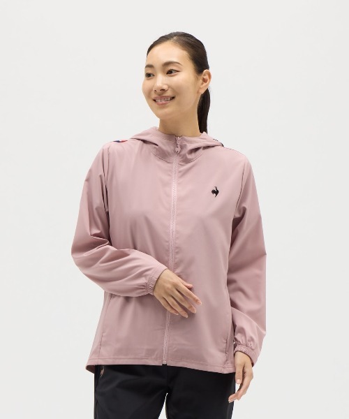 le coq sportif（ルコックスポルティフ）の「【ルコックスポルティフ】吸汗速乾/ストレッチ/UVカット防風クロスジャケット（ナイロンジャケット・レディース・ブルー/ネイビー/ピンク/ベージュ・S/M/L/XL）」の4枚目の写真