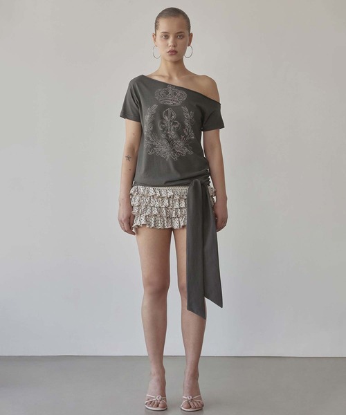 SCULPTOR(スカルプター)の「Chateau Shithole Tie Tee(Tシャツ/カットソー・レディース・チャコール/ホワイト/ピンク・X-SMALL/SMALL/MEDIUM/LARGE)」の9枚目の写真
