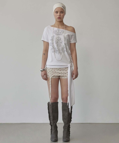 SCULPTOR(スカルプター)の「Chateau Shithole Tie Tee(Tシャツ/カットソー・レディース・チャコール/ホワイト/ピンク・X-SMALL/SMALL/MEDIUM/LARGE)」の15枚目の写真