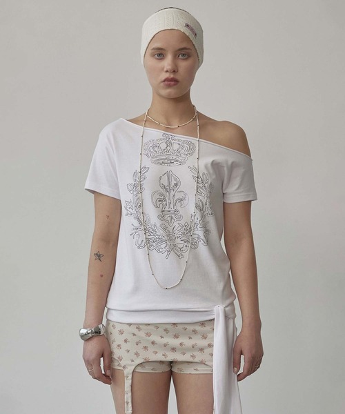 SCULPTOR(スカルプター)の「Chateau Shithole Tie Tee(Tシャツ/カットソー・レディース・チャコール/ホワイト/ピンク・X-SMALL/SMALL/MEDIUM/LARGE)」の17枚目の写真