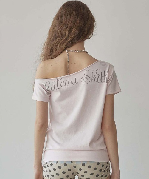 SCULPTOR(スカルプター)の「Chateau Shithole Tie Tee(Tシャツ/カットソー・レディース・チャコール/ホワイト/ピンク・X-SMALL/SMALL/MEDIUM/LARGE)」の5枚目の写真