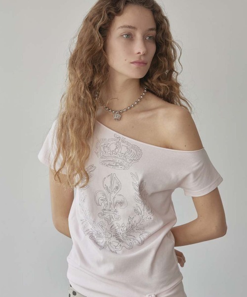 SCULPTOR(スカルプター)の「Chateau Shithole Tie Tee(Tシャツ/カットソー・レディース・チャコール/ホワイト/ピンク・X-SMALL/SMALL/MEDIUM/LARGE)」の6枚目の写真