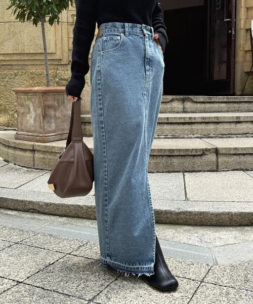 Thevon(ゼボン)の「カットオフデニムナロースカート(スカート・レディース・ブルー/ブラック・S/M)」の16枚目の写真