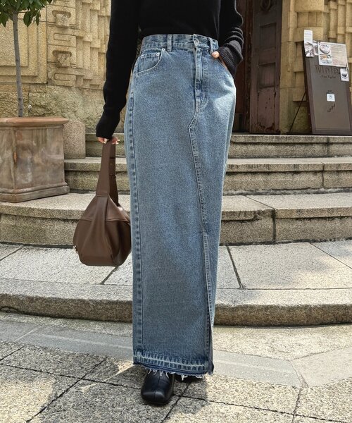 Thevon(ゼボン)の「カットオフデニムナロースカート(スカート・レディース・ブルー/ブラック・S/M)」の17枚目の写真