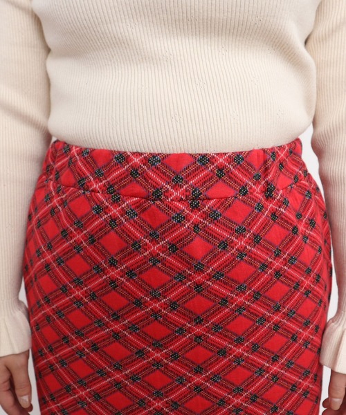 CHILD WOMAN（チャイルドウーマン）の「チェック柄キルトジャカード スカート（スカート・レディース・レッド・FREE）」の20枚目の写真