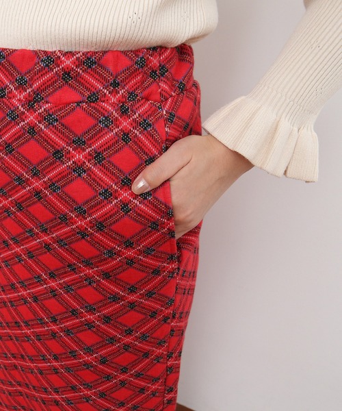 CHILD WOMAN（チャイルドウーマン）の「チェック柄キルトジャカード スカート（スカート・レディース・レッド・FREE）」の22枚目の写真
