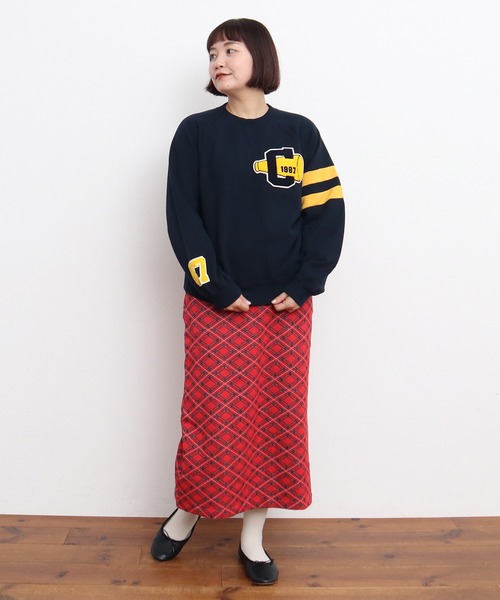 CHILD WOMAN（チャイルドウーマン）の「チェック柄キルトジャカード スカート（スカート・レディース・レッド・FREE）」の7枚目の写真