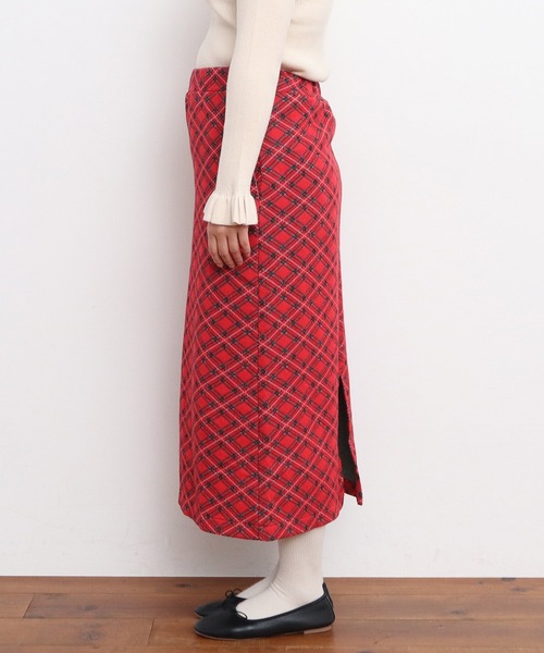 CHILD WOMAN（チャイルドウーマン）の「チェック柄キルトジャカード スカート（スカート・レディース・レッド・FREE）」の18枚目の写真
