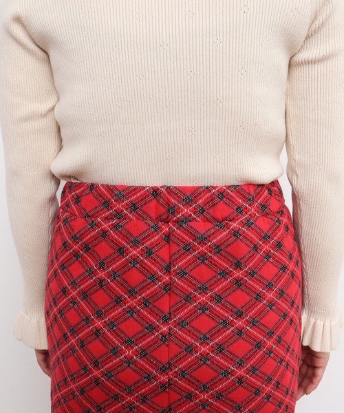 CHILD WOMAN（チャイルドウーマン）の「チェック柄キルトジャカード スカート（スカート・レディース・レッド・FREE）」の21枚目の写真