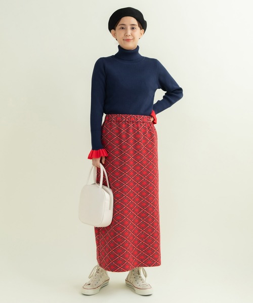 CHILD WOMAN（チャイルドウーマン）の「チェック柄キルトジャカード スカート（スカート・レディース・レッド・FREE）」の15枚目の写真