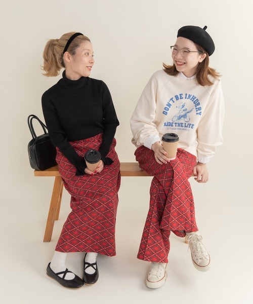 CHILD WOMAN（チャイルドウーマン）の「チェック柄キルトジャカード スカート（スカート・レディース・レッド・FREE）」の11枚目の写真
