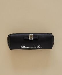 Maison de FLEUR(メゾンドフルール)のパールビジュー合皮リボンロングポーチ(ポーチ)