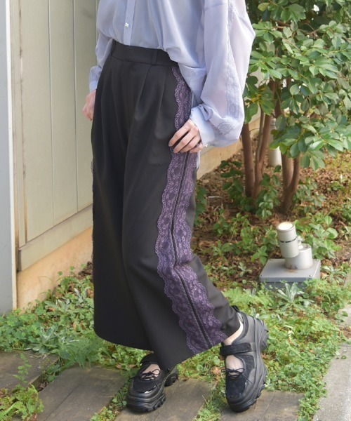 axes femme(アクシーズファム)の「サイドレースラインパンツ(その他パンツ・レディース・ブラウン/ブラック・FREE)」の2枚目の写真