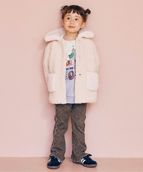 tukune　アルベロベロ　総柄フレアストレッチパンツ ジュニア対応】総柄ストレッチワッフル裾フリルフレアパンツ（その他